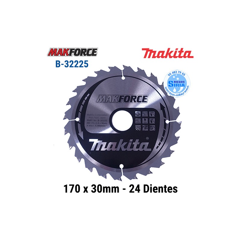 Disco Makita Makforce 170 x 30mm 24 Dientes B-08311