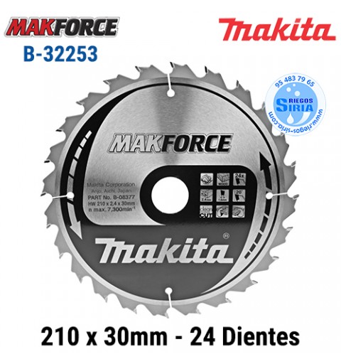 Disco Makita Makforce 210 x 30mm 24 Dientes B-32253
