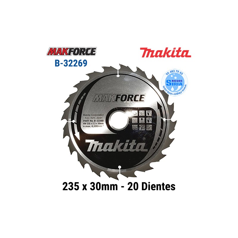 Disco Makita Makforce 235 x 30mm 20 Dientes B-32269