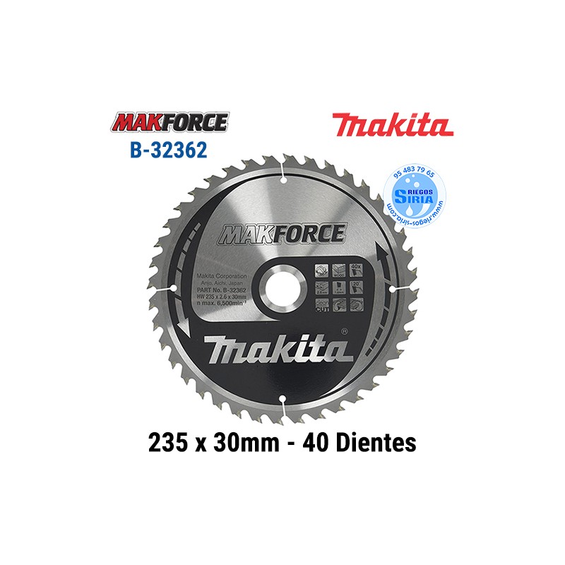 Disco Makita Makforce 235 x 30mm 40 Dientes B-32362