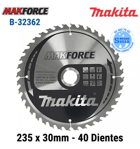 Disco Makita Makforce 235 x 30mm 40 Dientes B-32362