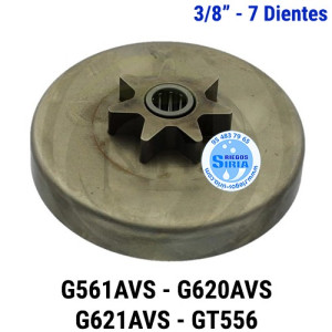 Piñón Cadena 3/8" 7 Dientes Corona Fija Compatible G561AVS G620AVS G621AVS GT556 120034