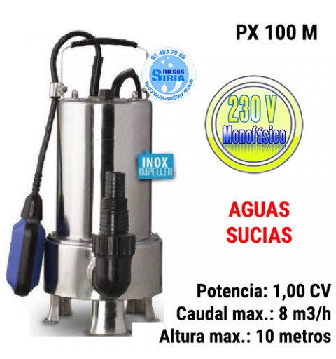 Bomba Sumergible Achique Aguas Sucias PX 100M 1,00CV 230V II PX100