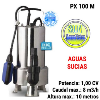 Bomba Sumergible Achique Aguas Sucias PX 100M 1,00CV 230V II PX100