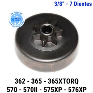 Piñón Cadena 3/8" 7 Dientes Corona Fija Compatible 362 365 365XTORQ 570 570II 575XP 576XP 120363