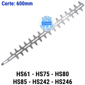 Cuchilla cortasetos compatible HS61 HS75 HS80 HS85 HS242 HS246 600mm 140014