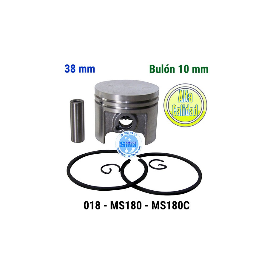 Pistón Completo compatible 018 MS180 MS180C 38mm Bulón 10mm 020260