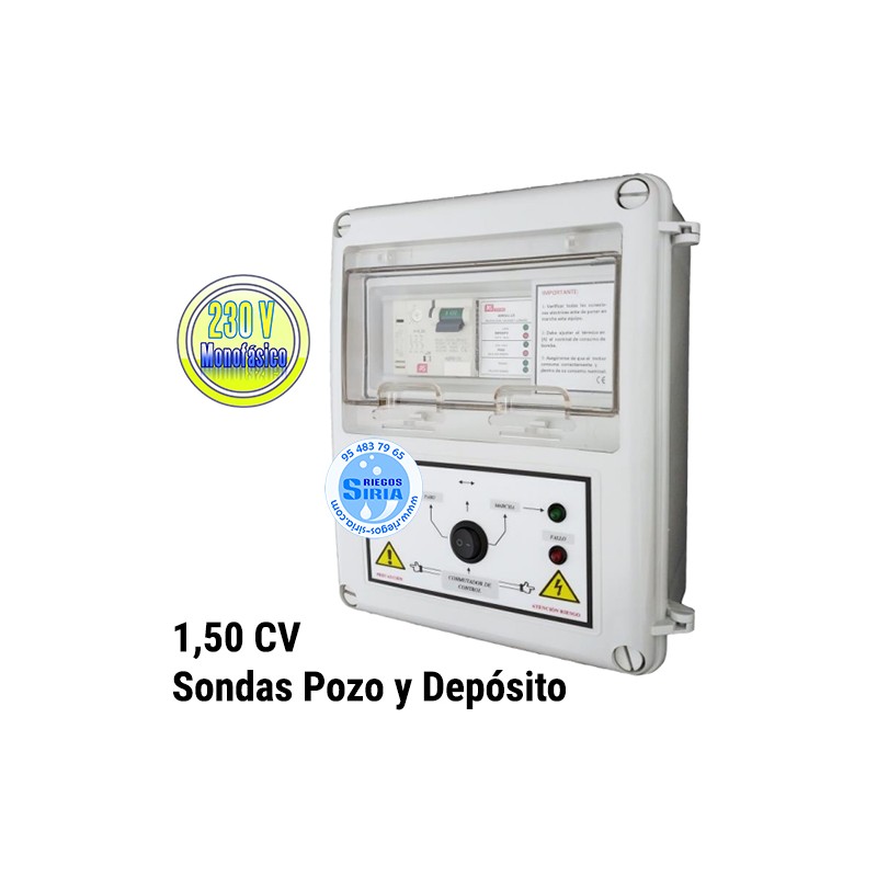 Cuadro Eléctrico Sondas Pozo y Depósito 1,50CV 230V Monofásico CD1PD203