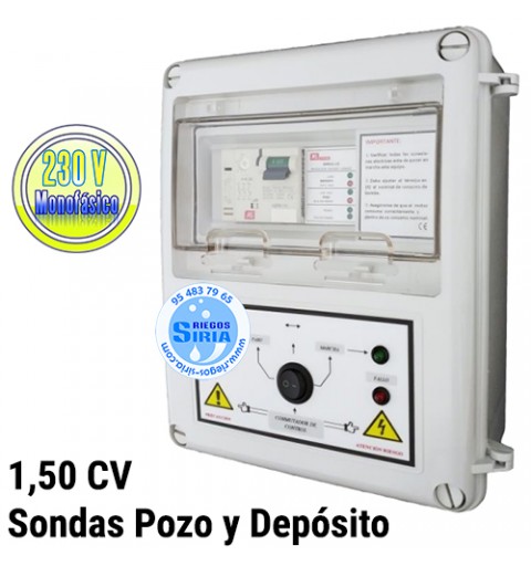 Cuadro Eléctrico Sondas Pozo y Depósito 1,50CV 230V Monofásico CD1PD203