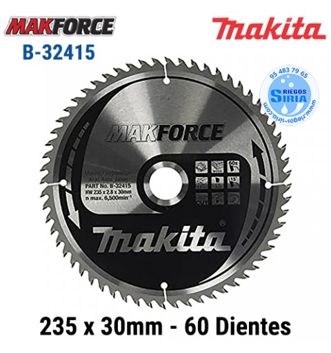 Disco Makita Makforce 235 x 30mm 60 Dientes B-32415