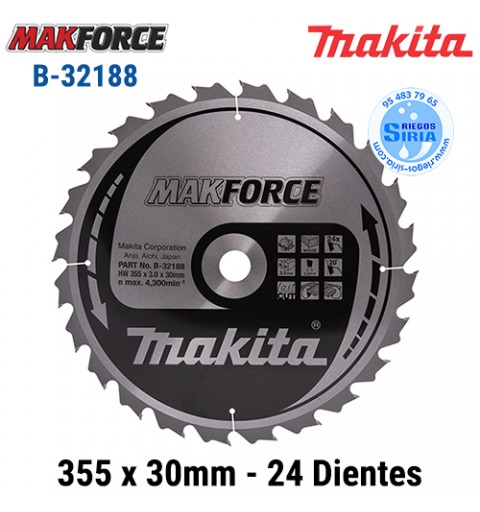 Disco Makita Makforce 355 x 30 mm 24 Dientes B-32188