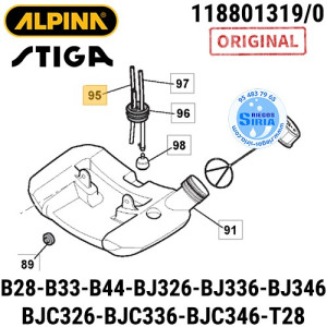 Tubo Gasolina 3 x 1 x 90 Original B28 B28D B28J B28JD B33 B33D B44 B44D BJ326 BJ336 BJ346 BJC326 BJC336 BJC346 T28J 160278