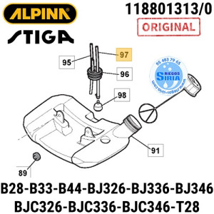 Tubo Gasolina 3 x 1 x 160 Original B28 B28D B28J B28JD B33 B33D B44 B44D BJ326 BJ336 BJ346 BJC326 BJC336 BJC346 T28J 160279