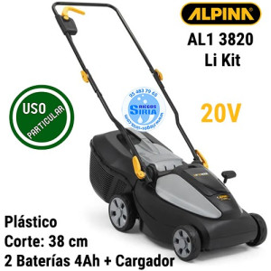 Cortacésped Alpina 20V 38cm 2Bat 4,0Ah AL1 3820 Li Kit 291382064/A21