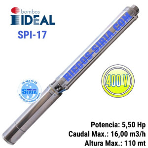 Bomba Sumergible Cuerpo Ideal SPI17 Con Motor Baño Aceite 5,50CV SPI17