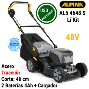 Cortacésped Alpina 48V 46cm con Tracción 2Bat 4,0Ah AL5 4648 S Li Kit 2L0486004/A21