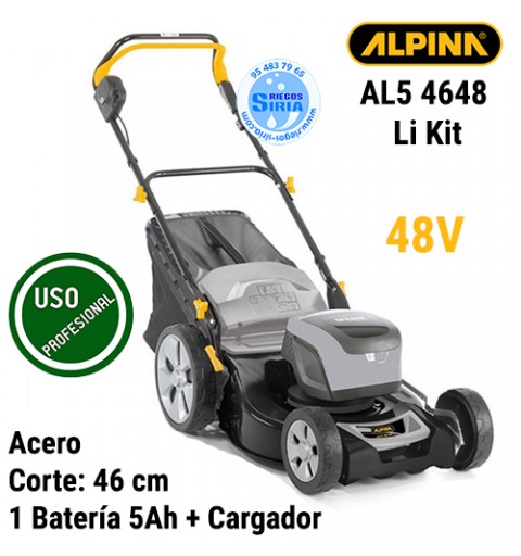 Cortacésped Alpina 48V 46cm 1Bat 5,0Ah AL5 4648 Li Kit 2L0485004/A21