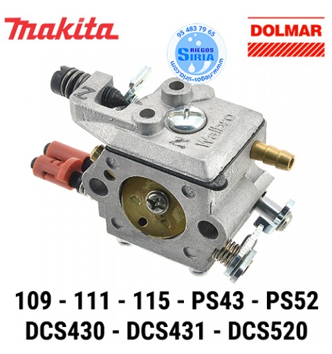 Carburador motosierra DOLMAR 109 110 115 mod. HU.83C 004116:Carbura
