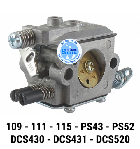 Carburador compatible 109 111 115 PS43 PS52 DCS43 DCS52 DCS430 DCS431 DCS520 080163