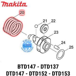 Muelle 25 Original BTD147 DTD137 DTD147 DTD152 DTD153 234251-5