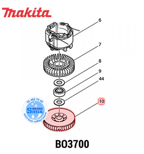Ventilador 68 Original Makita BO3700 240029-6