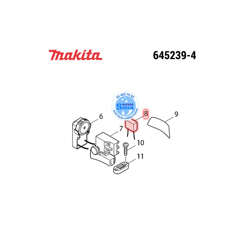 Condensador para 4329 Original Makita 645239-4 645239-4