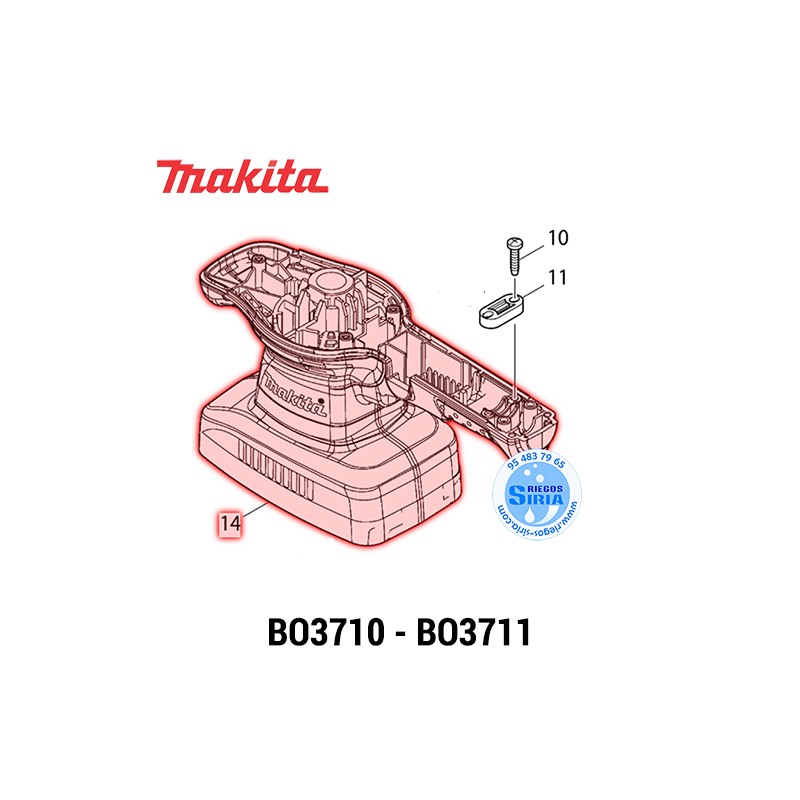 Carcasa Motor Original Makita BO3711 451270-8
