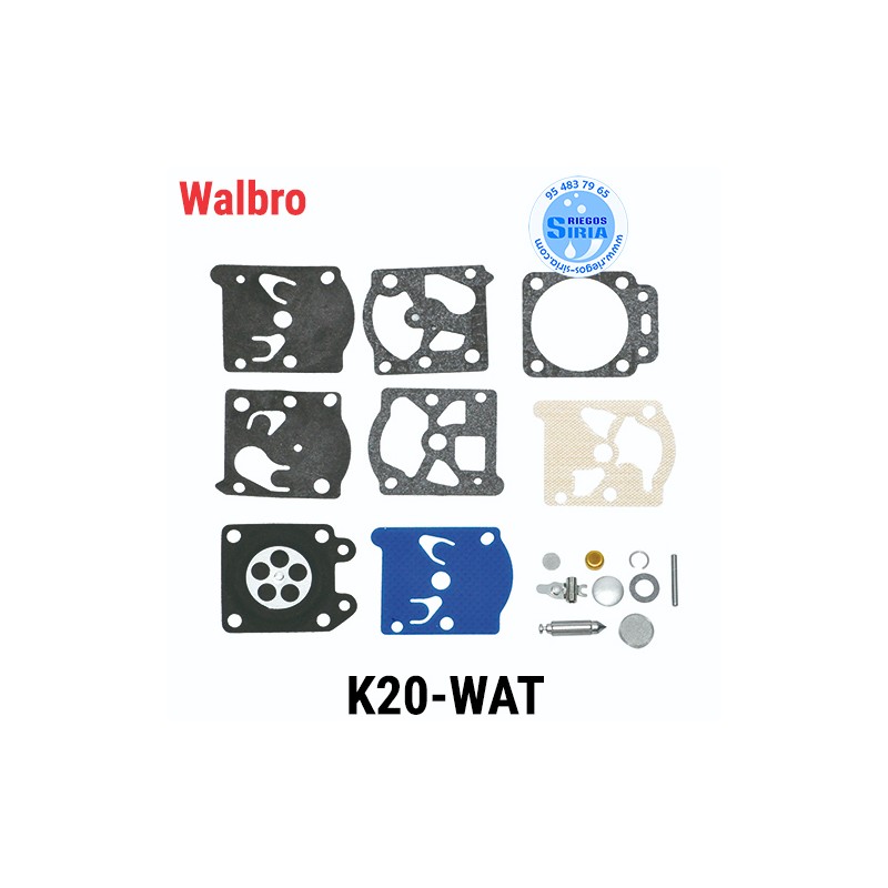 Kit Reparación Carburador compatible Walbro K20 WAT 020602