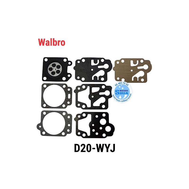 Kit Membranas Carburador Compatible Walbro D20 WYJ 020801