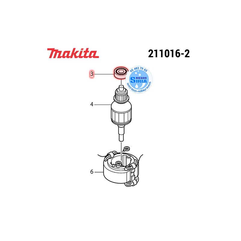Rodamiento 626LLB Original Makita 211016-2 211016-2