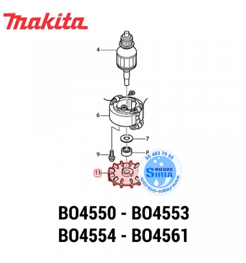 Ventilador 63 Original Makita BO4550 241658-8