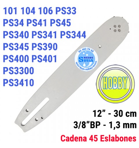 Espada Hobby 3/8"BP 1,3mm 30cm adap 101 104 106 PS33 PS34 PS41 PS45 PS340 PS341 PS344 PS345 PS390 PS400 PS401 PS3300 PS3410 1...