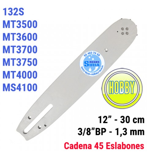 Espada Hobby 3/8"BP 1,3mm 30cm adap 132S MT3500 MT3600 MT3700 MT3750 MT4000 MT4100SP 120044