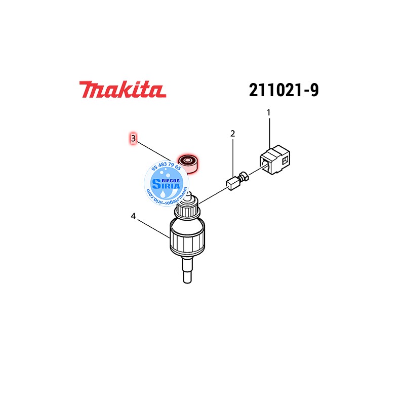 Rodamiento de Bolas 607LLB Original Makita 211021-9 211021-9