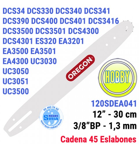 Espada Oregon 120SDEA041 3/8"BP 1,3mm 30cm Makita DCS34 DCS330 DCS340 DCS341 DCS390 DCS400 DCS401 DCS3500 DCS3501 DCS4300 120596