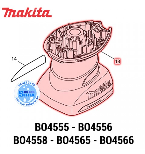 Carcasa Motor Original Makita BO4555 BO4556 BO4558 BO4565 BO4566 450072-9