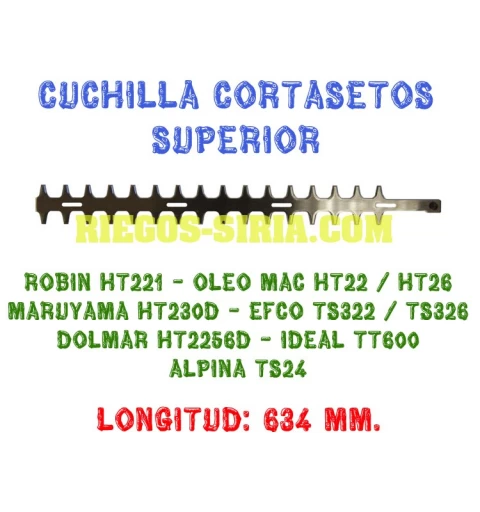 Cuchilla superior cortasetos Robin Oleo Mac Alpina 140008