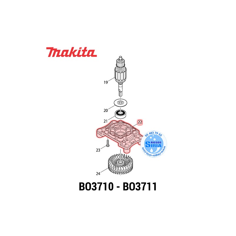 Caja Rodamiento Original Makita BO3710 BO3711 451266-9