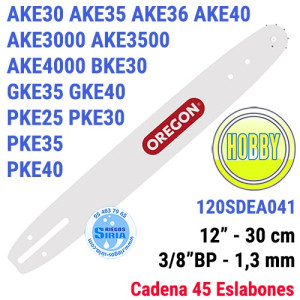 Espada Oregon 120SDEA041 3/8"BP 1,3mm 30cm Bosch AKE30 AKE35 AKE36 AKE40 AKE3000 AKE3500 AKE4000 BKE30 GKE35 GKE40 PKE25 120596