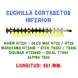 Cuchilla inferior cortasetos Robin Oleo Mac Alpina 140004