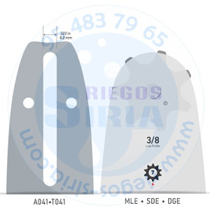 Espada Oregon 120SDEA041 3/8"BP 1,3mm 30cm Stiga ACS40Li APR48Li SP37 SP316 SP372 SP375Q SP386 SPR500AE PR700E 120596