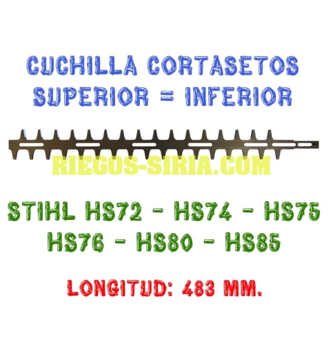 Cuchilla cortasetos Stihl HS72 HS74 HS75 HS76 HS80 HS85 140018