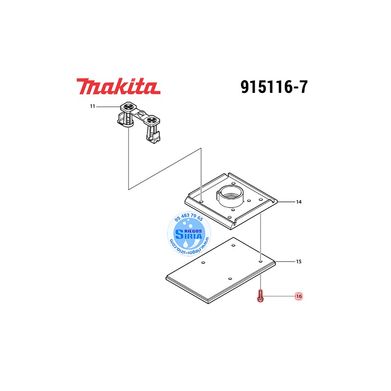 Tornillo M4x12* Original Makita 915116-7 915116-7