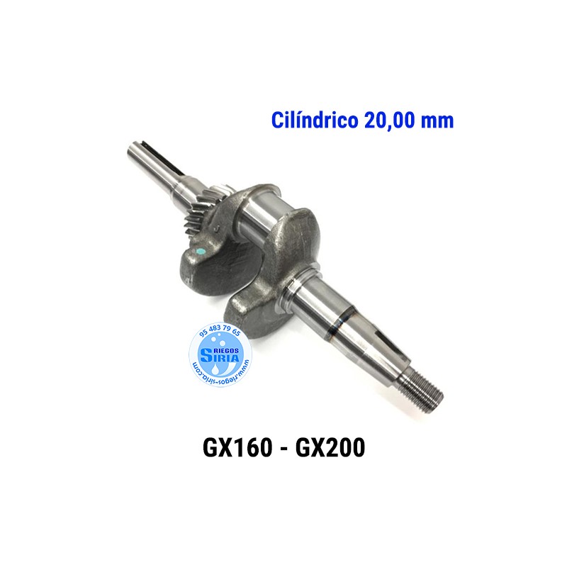 Cigüeñal compatible GX160 GX200 Cilíndrico 20mm 000277