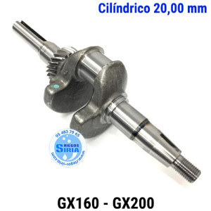 Cigüeñal compatible GX160 GX200 Cilíndrico 20mm 000277