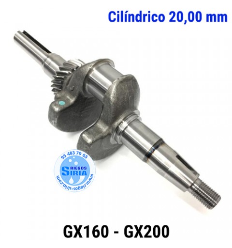 Cigüeñal compatible GX160 GX200 Cilíndrico 20mm 000277