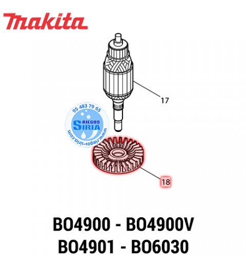 Ventilador 70 Original Makita BO4900 BO4900V BO4901 BO6030 240043-2