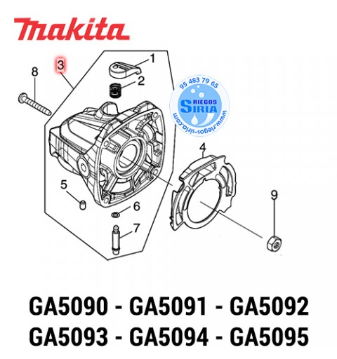ENGRANAJE CÓNICO ESPIRAL Original Makita GA5090 GA5091 GA5092 GA5093 GA5094 GA5095 227916-6