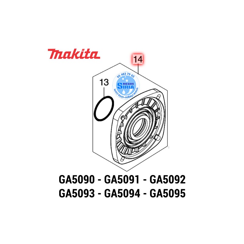 Conjunto de Cubierta de Caja de Engranajes Original Makita GA5090 GA5091 GA5092 GA5093 GA5094 GA5095 136771-4