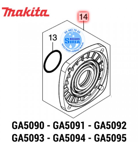 Conjunto de Cubierta de Caja de Engranajes Original Makita GA5090 GA5091 GA5092 GA5093 GA5094 GA5095 136771-4